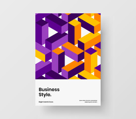 Trendy book cover A4 vector design concept. Creative mosaic pattern corporate brochure layout.