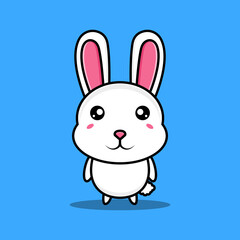 Rabbit cartoon vector illustration icon. isolated vector bunny animal concept. flat cartoon style