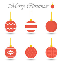 Christmas Ball Illustration. Christmas Element. Christmas Balls Hanging. Bauble Icon. Bauble Illustration. Christmas Ball Isolated on White Background. Vector illustration. Elements for design. Minima