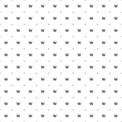Square seamless background pattern from black Korean won signs are different sizes and opacity. The pattern is evenly filled. Vector illustration on white background