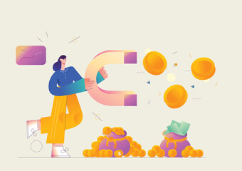 savings and investment magnets illustration