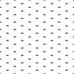 Square seamless background pattern from geometric shapes. The pattern is evenly filled with black bus symbols. Vector illustration on white background