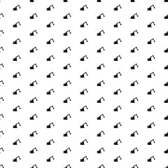 Square seamless background pattern from black excavator symbols. The pattern is evenly filled. Vector illustration on white background