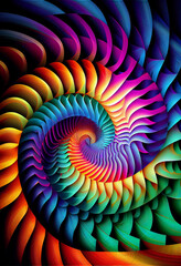  Fractal Grid illusion of Spiral Fibonacci Multicolor Gradient Background