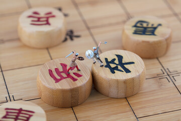 Miniature Creativity Chinese Chess Warriors Fight