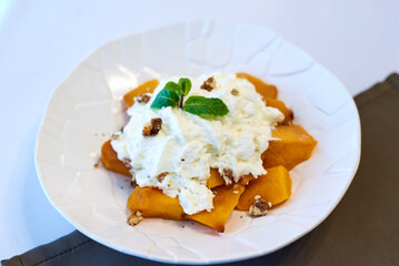 pumpkin salad filled with cream