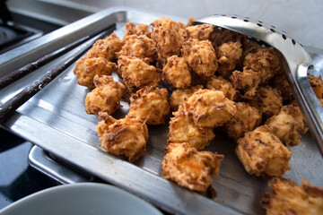 Fried golden meatballs Chinese food