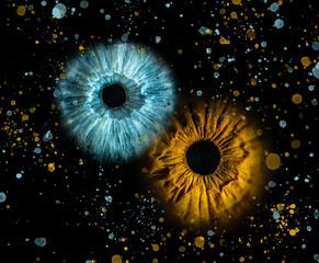 Iris Braun und Blau 