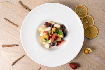 fruit platter in a white plate