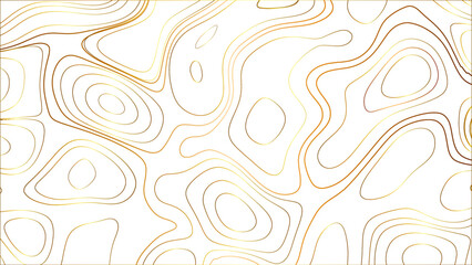 Golden light topographic topo contour map background, vector illustration