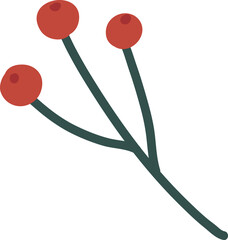 Winter berry leaf branch