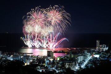 fire works on the sea