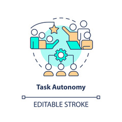 Task autonomy concept icon. Incentives for team. Project planning benefit abstract idea thin line illustration. Isolated outline drawing. Editable stroke. Arial, Myriad Pro-Bold fonts used