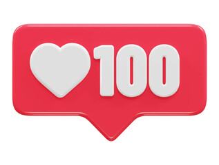 Like react icon 3d rendering vector illustration