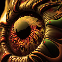 Alien eye illustration, high detail. Abstract eye for art design