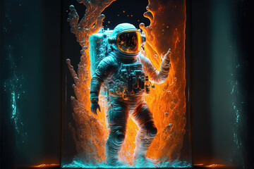 Obraz na płótnie Canvas Astronaute dans l'espace, l'univers, la science-fiction, parfait pour le fond d'écran ou l'arrière-plan