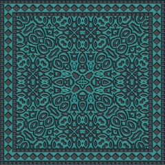 Mosaic seamless- tile art decoration. Ceramic wal- design background room. 3d illustration- ornament pattern