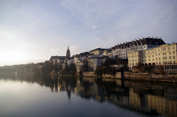 Fototapeta na wymiar Basel over the river