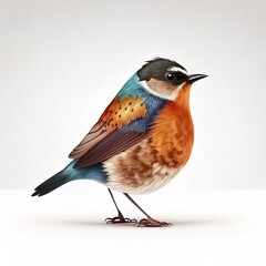 Fototapeta premium A bird on white background, Generative AI.