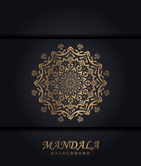 Luxury ornamental mandala design background in gold color 