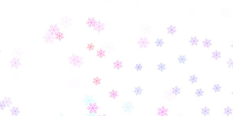 Light blue, red vector doodle template with flowers.