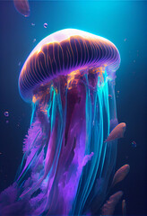 Naklejka premium jelly fish in the aquarium