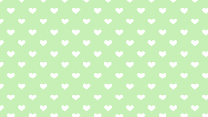 green background with white hearts