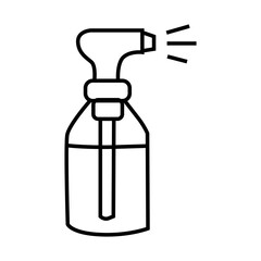 Pulverizer with bottle. Paint and water spray plastic tool for housework and construction vector work