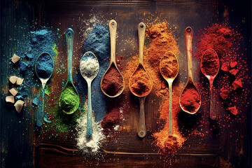 Vibrant Herbs and Spices for Cooking on Light Background