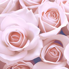 Pink roses background. Valentine's Day. Generative AI.	