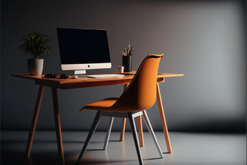 Personal workspace for home office use and study. AI produced