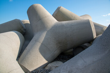 三保の松原に敷設された消波ブロック