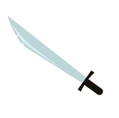 One sided sharp sword. Weapons for ancient and medieval wars with sharpened iron blade made of quality vector steel
