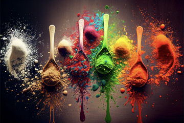 Vibrant Herbs and Spices for Cooking on Light Background