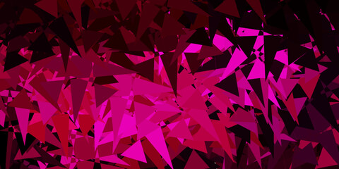 Dark Pink vector background with random forms.