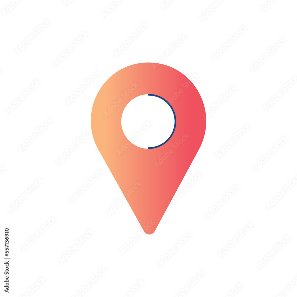 Poster red web pointer map icon. navigation digital gps direction and mark symbol with vector position loca