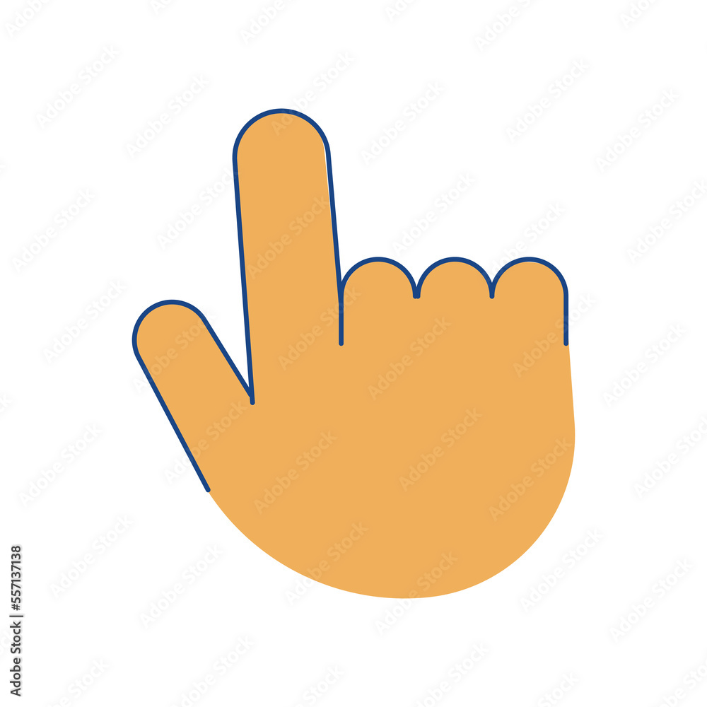 Poster hand with finger cursor icon. touch click interface selection and arrow pointer to search web vector