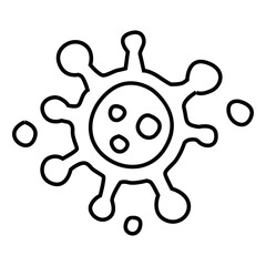 Obraz premium Virus bacterium hand drawn. Dangerous causative agent of epidemics and coronovirus with microscopic vector spiked legs