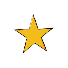 Obraz premium Golden star icon. Yellow symbol of quality and award for successful winner of best vector ranking