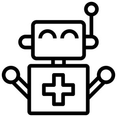robot assistant outline style icon