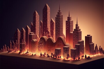 Digital illustration about technology and architecture.