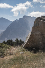 Huge rock in the Pyrenean mountains