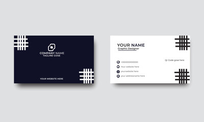 Modern presentation card with company logo. Vector business card template. Visiting card for business and personal use. Vector illustration design.Business Card Mockup Clean Design Business Card Layou