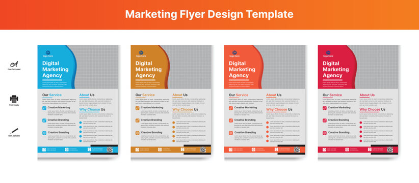 Flyer creative corporate trendy geometric shape template print design with new trendy creative corporate versatile that has different colors.