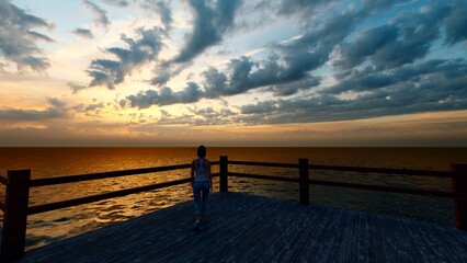 person standing with beautiful ocean view