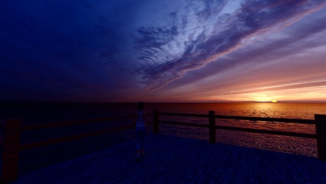 person standing with beautiful ocean view © Hirzan