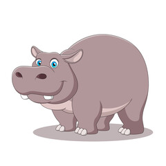 Obraz na płótnie Canvas Cute hippopotamus cartoon. Cute animal cartoon. Vector illustration
