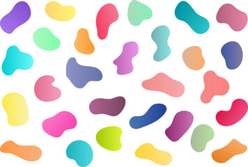 Abstract colourful vector shapes. Liquid elements. Icons set on isolated white background.