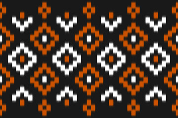 Carpet ethnic ikat pattern red. Geometric ethnic ikat seamless pattern in tribal. Mexican style. Design for background, illustration, rug, fabric, clothing, carpet, textile, batik, embroidery.