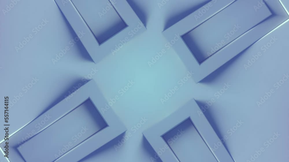 Leinwandbilder Kaleidoscopic rotating loop animation of simple geometric shapes. 3d render HD